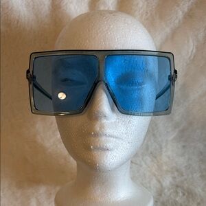 Oversized Blue Square Sunglasses